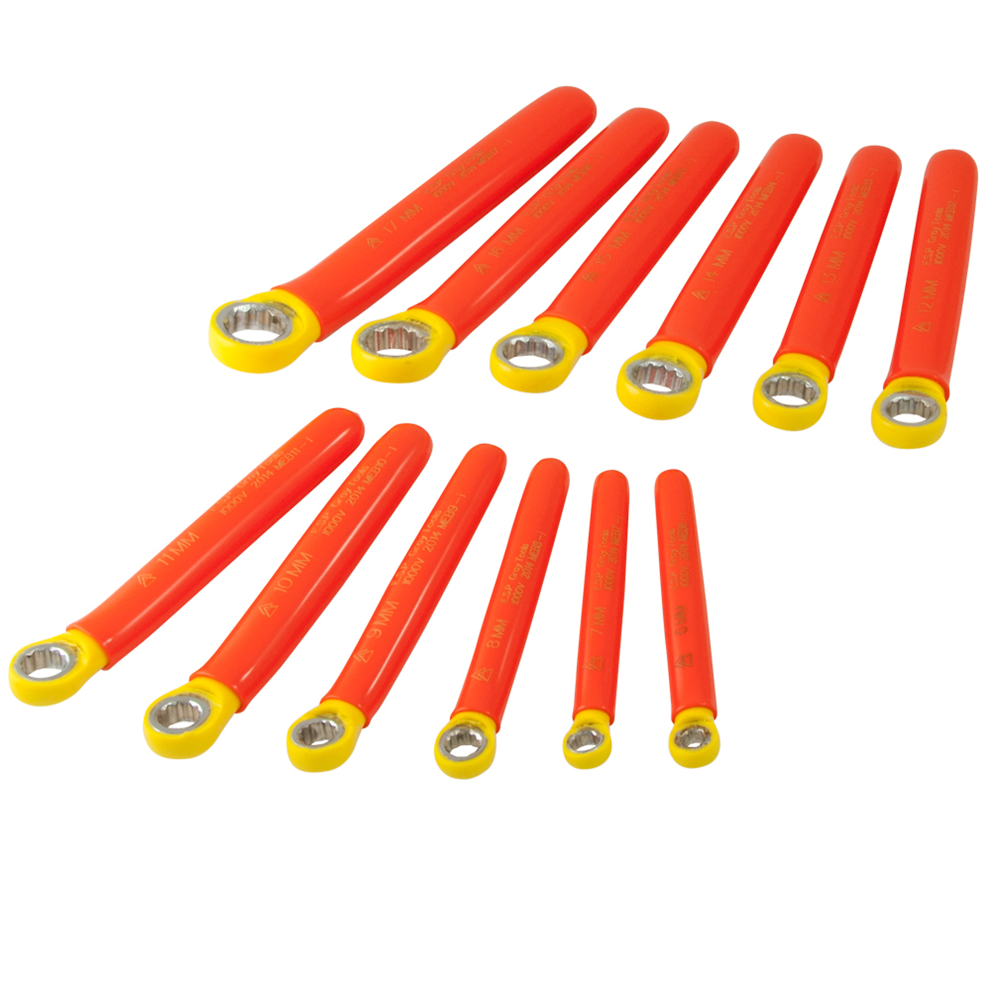 Gray Tools, 12 Piece Metric Box Wrench Set 1000V Insulated, Model# M212R-I